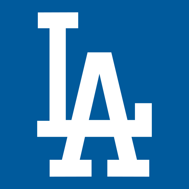 Blue and white dodgers LA logo