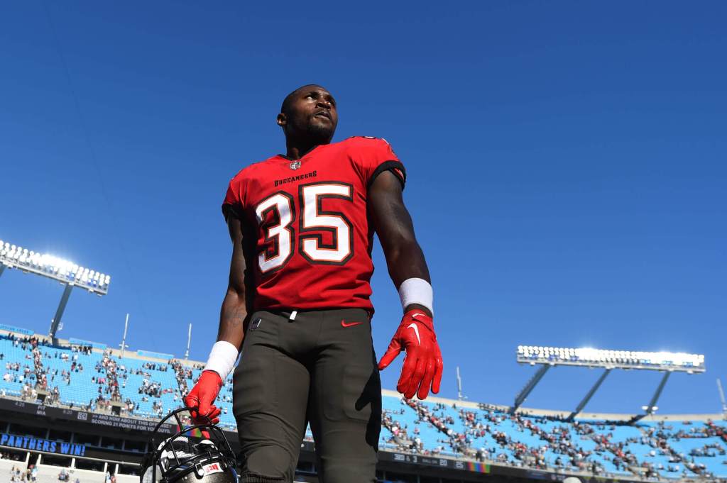 Charlotte, North Carolina, USA; Tampa Bay Buccaneers cornerback Jamel Dean (35) leaves the field after the game at Bank of America Stadium. Mandatory Credit: Bob Donnan-USA TODAY Sports"