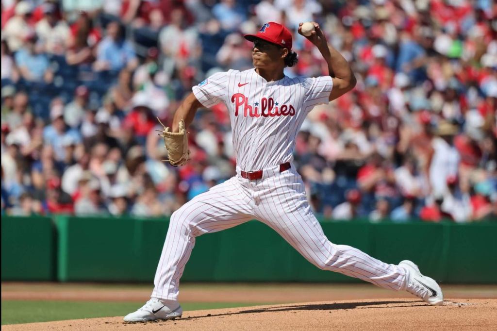 Jesus Luzardo pitching in Spring Training